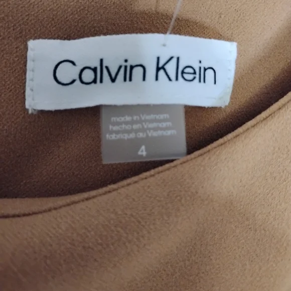 Calvin Klein Tan Midi Dress with Belt - Picture 3 of 3